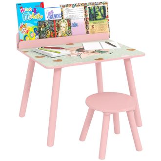 OEM Mesa Infantil Con Silla Y Estante Para Libros Escritorio Para Ni&ntilde;os De +3 A&ntilde;os Para Sala De Juegos Rosa