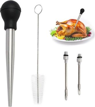 OEM Dailygoods - Inyector De Adobo De Acero Inoxidable Con 2 Agujas