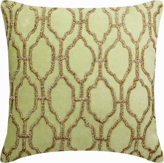 OEM Funda De Almohada Con Cremallera, Verde Menta, Decorativa, De Algod&oacute;n Con Estampado Geom&eacute;trico, De 30 X 30 Cm (12 X 12)