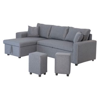 Happy Garden Happy Garden - Sof&aacute; Convertible Tony 3 Plazas Gris Chin&eacute;