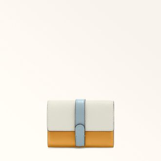 Furla Grazia Portafoglio Compatto M Panna Bianco Pelle Di Vitello Morbida Roma Color-block + Pelle Di Vitello Granata Donna