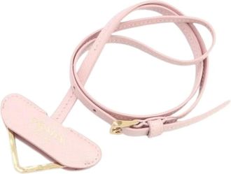 Prada Pre-owned Accessories, female, Pink, Size: ONE SIZE Pre-owned Leather home-office