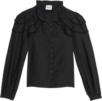 Isabel Marant Dames, Blouses & Shirts, Zwart, Maat: M Katoen