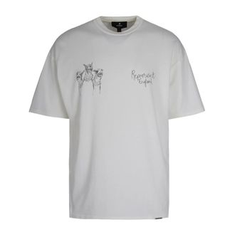 Represent T-Shirts, male, White, M, T-shirt Hand Drawn Thoroughbred Dogs
