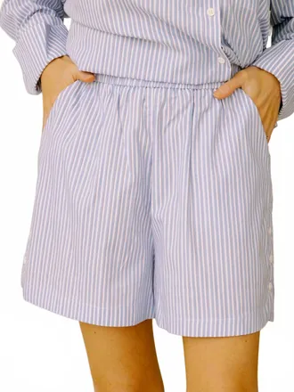 FRNCH Cyana Stripe Shorts In Light Blue