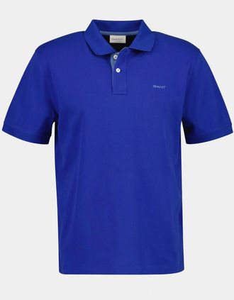 GANT Mens GANT Regular Fit Short Sleeve Contrast Pique Rugger - 435 Crisp Blue - Size: 42