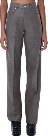 Rick Owens Broeken - Dames - Straight fit broeken - Grijs - W26 - Broeken