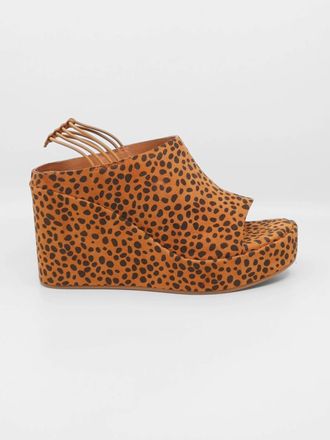 Antelope Womens Brooklyn Leopard Print Platform Wedge Sandals