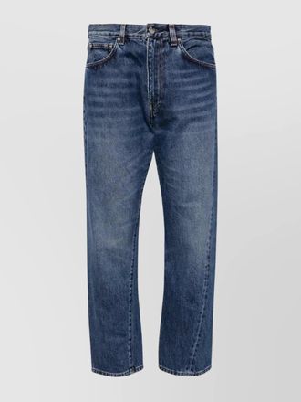 Toteme denim high-rise straight-leg cropped trousers