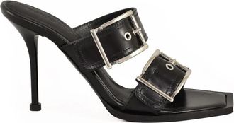 Alexander McQueen Sandalo - Dames - Muiltjes - Zwart - 36 EU - Leer - Schoenen
