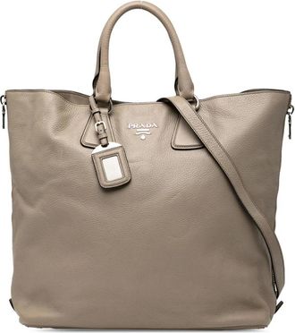 Prada Pre-owned Tote Bags, female, Brown, Size: ONE SIZE Pre-owned Leather Shopper Bag