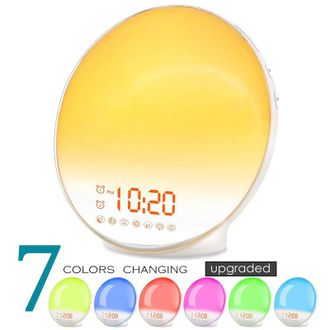 OEM Simula El Amanecer Y El Atardecer Para Despertarte, Tiene Una Luz Nocturna Junto A La Cama Para Acompa&ntilde;arte Mientras Duermes Y Un Colorido Despertador