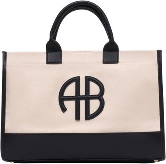 Anine Bing Medium Lara Shopper Tas - Dames - Shoppers - Beige - ONE Size - Katoen - Tassen