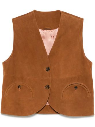 Blazé Milano Gliss gilet - women - Sheep Suede/Viscose - III - Brown