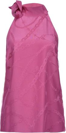 Pinko Jacquard Fluid Top voor Vrouwen - Dames - Tops zonder mouwen - Roze - M - Tops