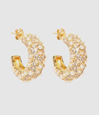 Shaker Jewels Boucles Doreilles Namias Dor&eacute; Nacre