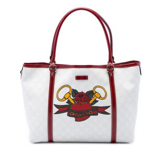 Gucci Pre-owned Gucci Medium GG Supreme Tattoo Heart Joy Tote Ladies T5DDO4AF9AOH39DM