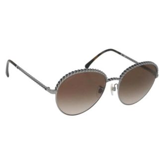 Chanel Pre-owned Accessories, female, Gray, Size: ONE SIZE Pre-owned Metal Sunglasses