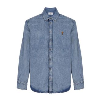 Ami Denim Button-Down Shirt - male - Ami Paris - Denim Shirts - Blue - M - Shirts