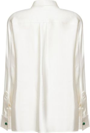 Bottega Veneta Womens Shirt Oversized Silk Satin Ivory