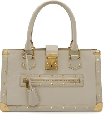 Louis Vuitton Blanc White Leather Handbag Tote Bag (Pre-Owned)