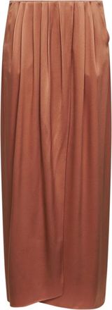Giorgio Armani Midi Skirts, female, Orange, Size: M Long Silk Wrap Skirt