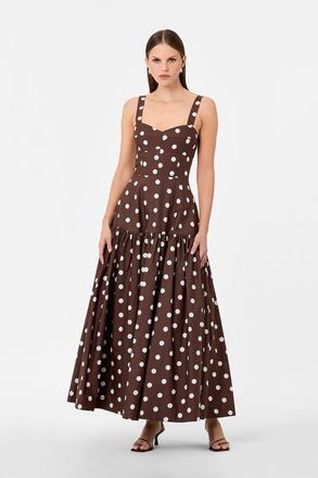 Nicholas Valeria Dress in Mocha Polka Dot at Nordstrom, Size 6