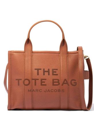 Marc Jacobs The Tote Bag Medium Brown Shoulder Bag With Logo In Grainy Leather Woman Marc Jacobs