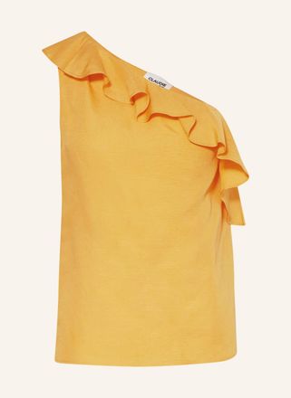 Claudie Pierlot One-Shoulder-Top BOMBA mit Leinen - DUNKELGELB