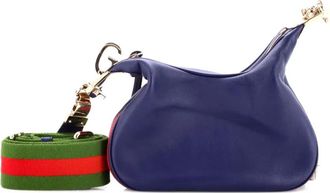 Gucci Borsa a spalla Attache piccola in pelle con tracolla - Blu