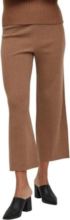Vila Bijgesneden broek - Dames - Vrijetijds broeken - Beige - S - Broeken