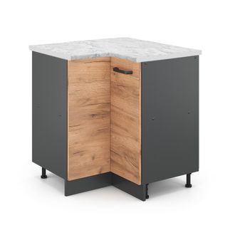 Vicco Armario De Esquina R-line, Roble Dorado, 75.6 Cm Et M&aacute;rmol