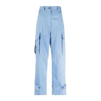 Msgm Straight Trousers, female, Blue, Size: M Pantalone Pants