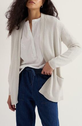 Seasalt Cornwall Riverboat Organic Cotton Cardigan in Chalk at Nordstrom, Size 14 Us
