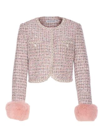 Self Portrait Boucle Fur Cuff Jacket