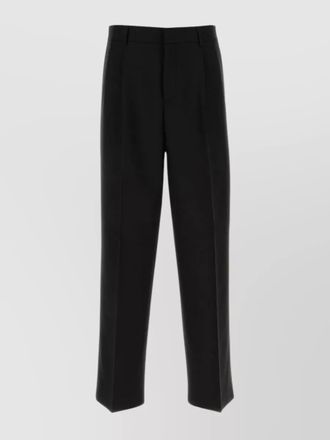 Versace pleated straight leg wool trousers