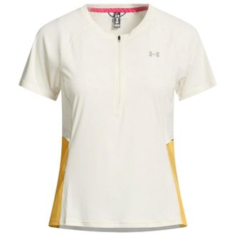 Under Armour Trailrun-shirt met halve ritssluiting voor dames (Wit/Geel)