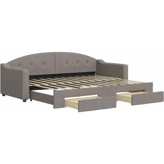 vidaXL Sof&aacute; Cama Nido Con Cajones Tela Gris Taupe 80x200 Cm Vidaxl