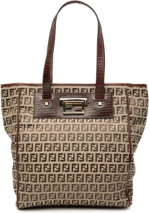 Fendi Pre-owned Tote Bags, female, Brown, Size: ONE SIZE Pre-owned Printed Tote Bag