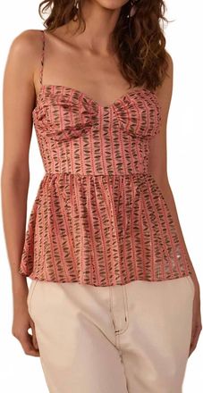 Dress To Lurex Peplum Top In Pink
