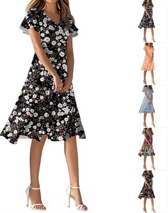 Generic Dresses for Women UK Party wear Glittery Dresses for Women Vacation Essentials Sheer Renaissance Dress Girls Long Cotton Nightdress Chrismas Dress Cor