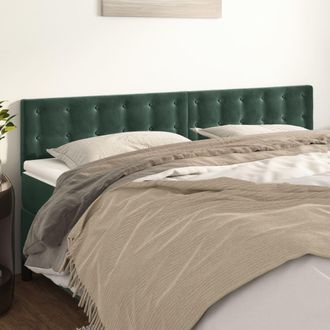 vidaXL Cabeceros Terciopelo Verde Oscuro 180x5x78/88 Cm Vidaxl