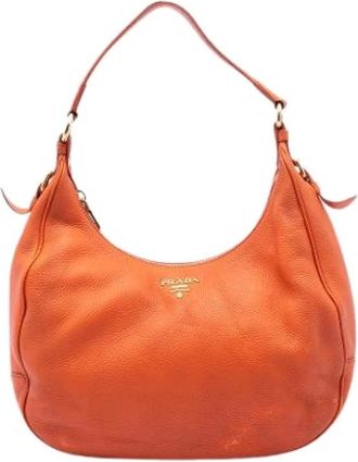 Prada Pre-owned Shoulder Bags, female, Orange, Size: ONE SIZE Pre-owned Shoulder Bag