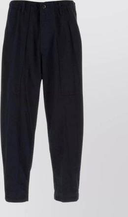 Yohji Yamamoto tailored denim trousers with pleats and pockets