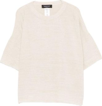 Fabiana Filippi White Knitted Round Neck T-Shirt