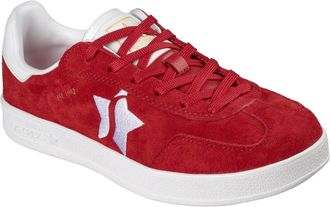 Skechers Womens Academy Court Charm Sneaker, Red Leather/Trim, 4 UK
