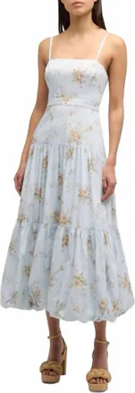 Cinq &agrave; Sept Amelie Midi Dress In Glacial Blue Floral