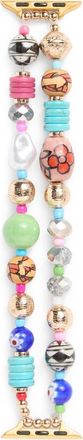 Nordstrom Rack Faux Pearl Beaded Apple Watch Watchband in Rainbow Multi- Gold at Nordstrom Rack