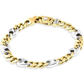Pompeii3 Mens Figaro 14k Gold (43gram) or Platinum (70gram) 8mm Link Bracelet 8.25