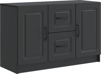 vidaXL Aparador Negro 89 X 34,5 X 57 Cm Madera De Ingenier&iacute;a Vidaxl